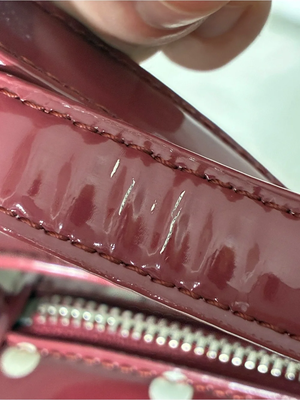 Stadium approved CLEAR bag orig. tags dustbag charm incl. maroon white polkadot